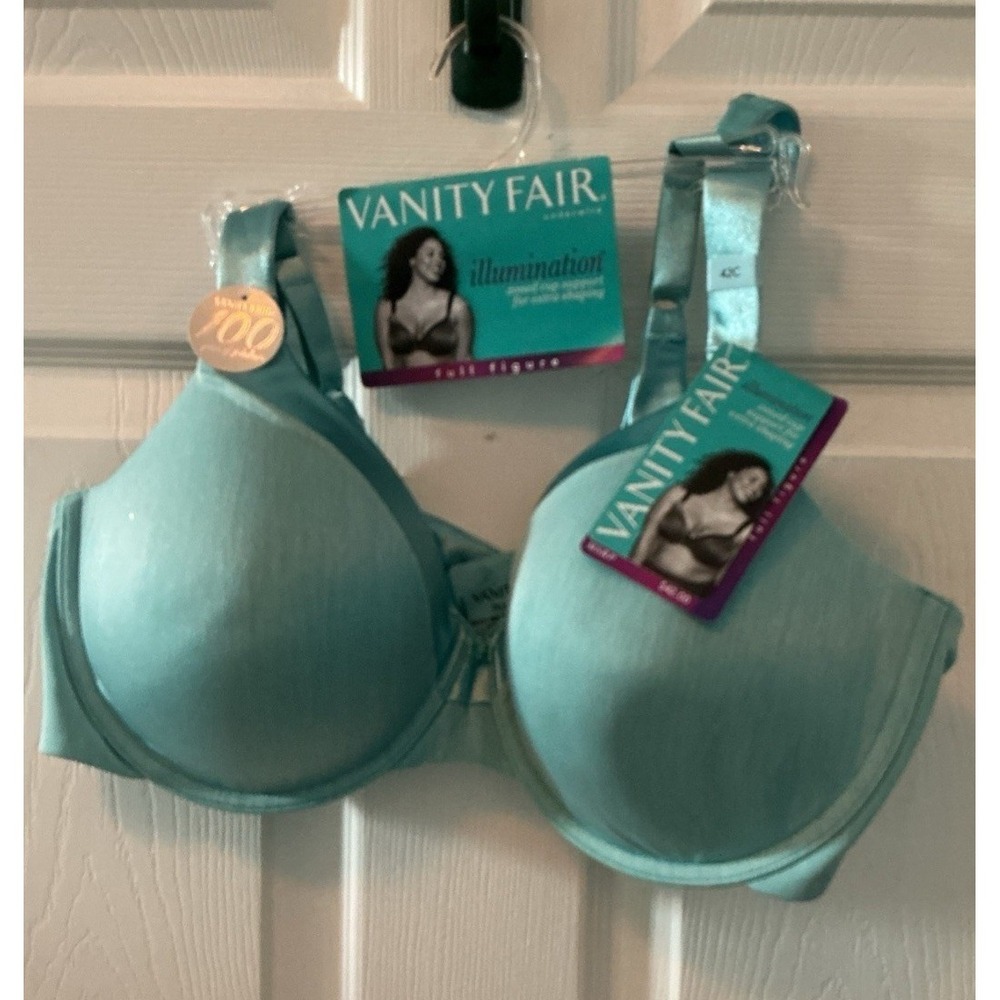 Vanity Fair Illumination Bra 42C Aqua Full Figure Underwire NWT Comfort